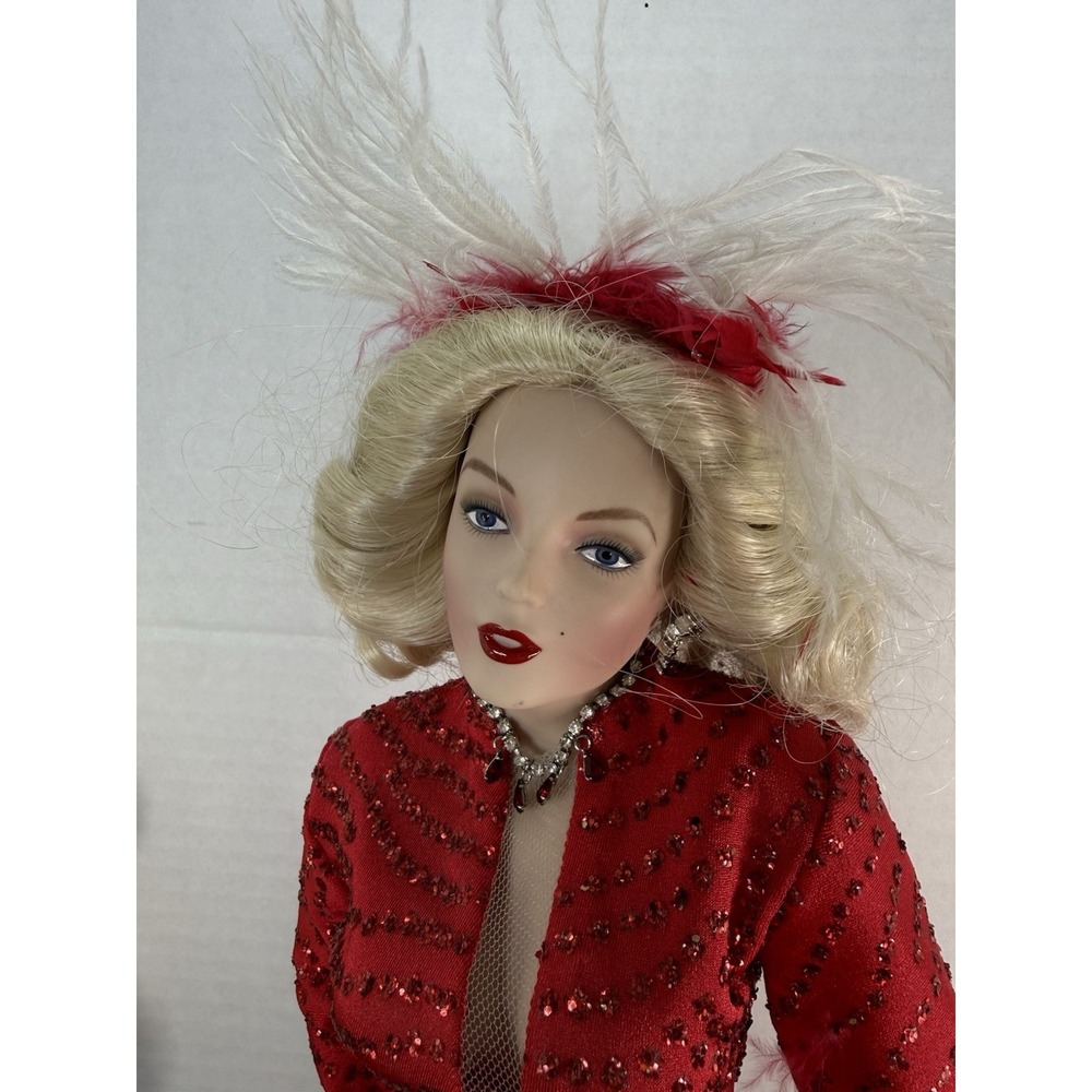 Franklin Heirloom Marilyn Monroe 19"Gentleman Prefer Blondes Figurine w/Stand - Picture 6 of 17
